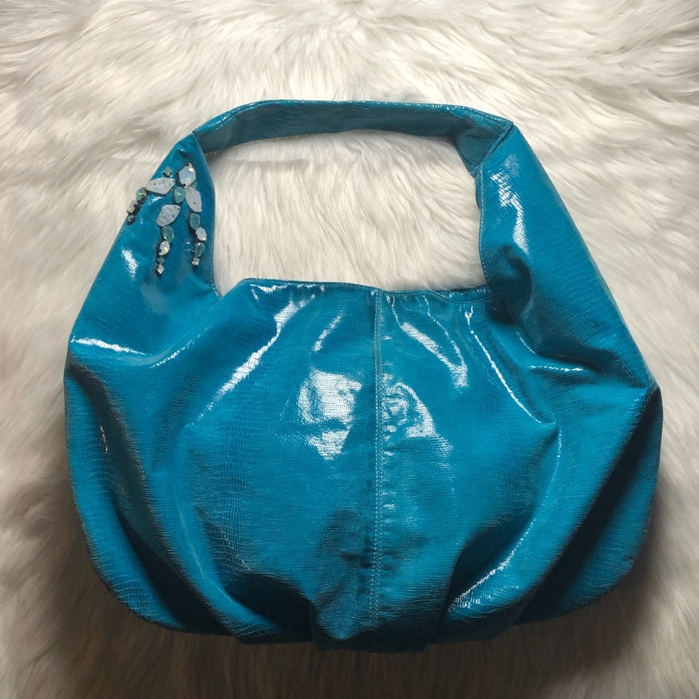 Ted Rossi”Jetset”Python Leather Teal(Turquoise)Ho… - image 1